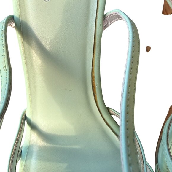 Qupid High Heel Sandals Womens 10 Mint Faux Leather Floral Open Toe - Picture 3 of 12